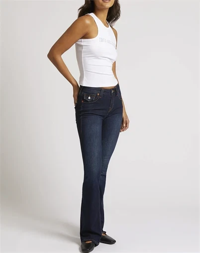 True Religion - Becca Mid Rise Bootcut Flap Jeans - Muddy Waters
